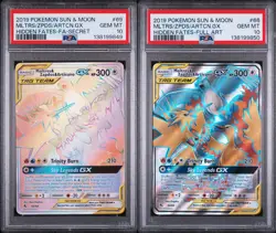 Pokemon Moltres Zapdos Articuno GX 69 & 66 - Sequential PSA 10 - Hidden Fates - Image 1