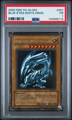2002 Yu-Gi-Oh! SDK-001 Blue-Eyes White Dragon - PSA 1 - Image 1
