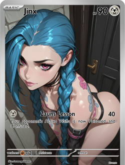 LoveangelGames-Season 2- Custom Card- Waifu Universe- Jinx Zaun Lesson - Image 1