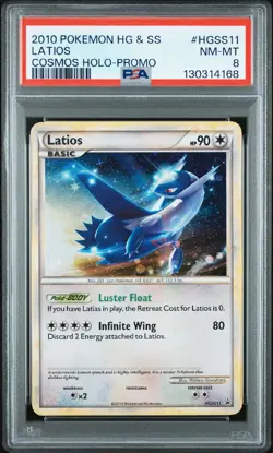 2010 POKEMON HEARTGOLD & SOULSILVER PROMO COSMOS HOLO #HGSS11 LATIOS PSA 8 ✨ - Image 3
