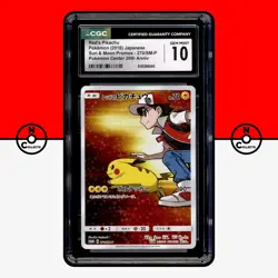 Pokemon CGC 10 Red's Pikachu 270/SM-P Holo Center 20th Anniversary PSA Japanese - Image 1
