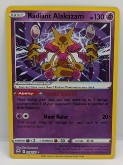 Radiant Alakazam 059/195 Swsh12: Sword & Shield - Silver Tempest Holo LP Pokemon - Image 1