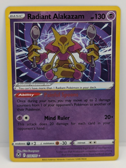 Radiant Alakazam 059/195 Swsh12: Sword & Shield - Silver Tempest Holo LP Pokemon - Image 1