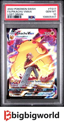 Pokemon TCG 2022 Lost Origin Pikachu VMAX TG17 Full Art Trainer Gallery PSA 10 - Image 1