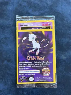 **Sealed** And New Mewtwo WOTC Black Star Pokemon Movie Promo - Image 1
