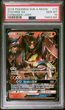 2018 POKEMON SUN & MOON ZYGARDE GX #73 FORBIDDEN LIGHT PSA 10 - Image 1