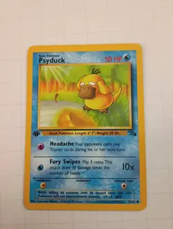 Psyduck 53/62 Fossil Regular 1st Edition Pokemon WOTC LP - Image 1