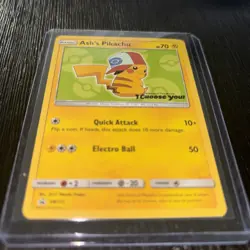Pokemon Ash's Pikachu SM112 Promo Regular 70 HP Quick Attack Electro Ball - Image 1