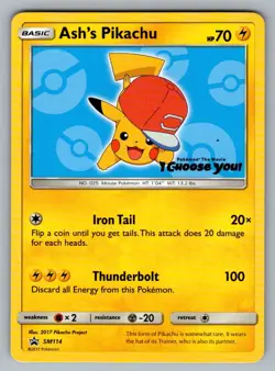 Ash's Pikachu - SM114 Promo Sun & Moon Promo Pokemon LP - Image 1
