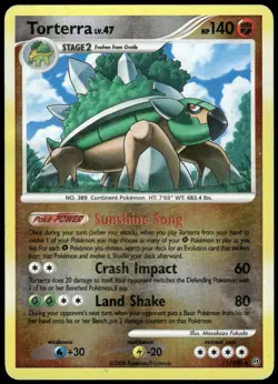 Pokemon Torterra Holo Rare Stormfront 11/100 HP Reverse Holo - Image 1