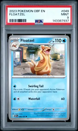 2023 POKEMON OBF EN-OBSIDIAN FLAMES #049 FLOATZEL PSA 9 - Image 1