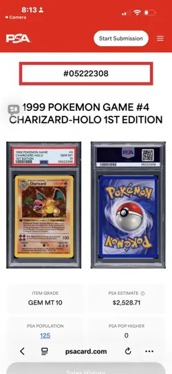 1999 Pokemon 1st Edition Charizard Holo Shadowless #4 PSA 1 Good Base Set Grail - Image 4