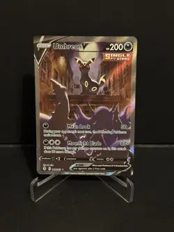 Umbreon V (Alternate Full Art) 189/203 SWSH07: Evolving Skies Holo Pokemon LP - Image 1