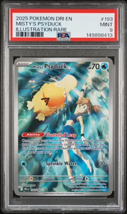 PSA 9 2025 POKEMON DRI EN-DESTINED RIVALS #193 MISTY'S PSYDUCK ILLUSTRATION RARE - Image 1