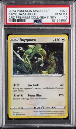 2024 POKEMON SWSH BLACK STAR PROMO #029 RAYQUAZA-HOLO PSA 10 - Image 1