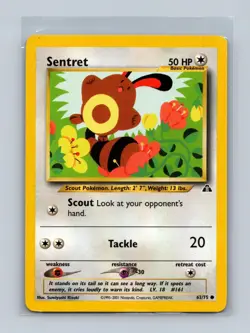 Sentret 63/75 Common Neo Discovery Pokemon Unlimited Lightly Played - Image 1
