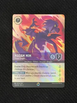 Disney Lorcana TCG Madam Mim Purple Dragon Rise of the Floodborn 208/204 - Image 1