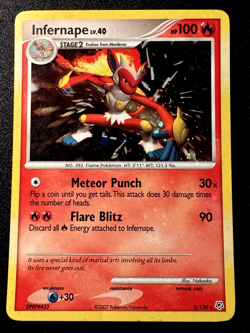 Infernape 5/130 Diamond & Pearl Pokemon Card Holo Foil Rare Holo Bleed Swirl HP - Image 1