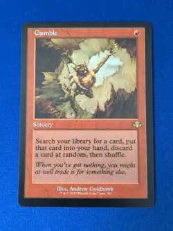 MTG English Gamble (Retro Frame) NM Foil Dominaria Remastered - Image 1