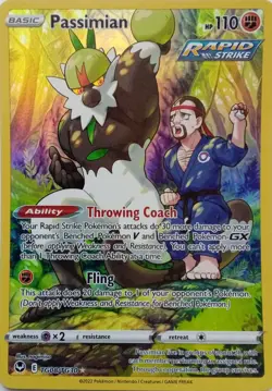 TG08/TG30 PASSIMIAN TRAINER GALLERY ULTRA RARE SILVER TEMPEST POKEMON CARD - Image 1