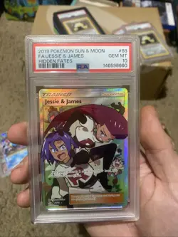 2019 Pokemon TCG Jessie & James 58 Hidden Fates Holo Rare Card PSA10 - Image 1