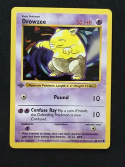 Pokemon Card - Drowzee 1st Edition Base Set Shadowless 49/102 - Image 1