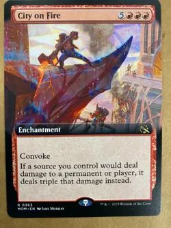 MTG 1x EXTENDED ART City on Fire 363 March of the Machine Magic Gathering x1 NM - Image 1
