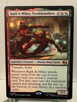Teenage Mutant Ninja Turtles Raph & Mikey Legendary Creature Red Green MTG - Image 1