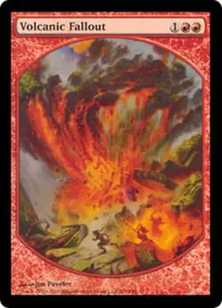 4x MTG Volcanic Fallout - Textless Player Rewards, Moderate Play, English Promo: - Image 1
