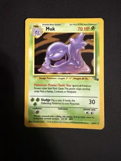 Pokemon TCG Muk Holo Rare Card 13/62 Fossil - Image 1