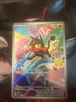 Pokemon Card Litten MEP 044 First Partner Illustration Promo 30th Anniversary NM - Image 1