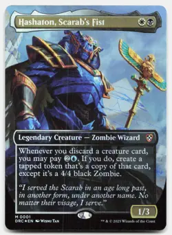 Hashaton, Scarab's Fist (Borderless) 1 Commander: Aetherdrift MTG Foil NM - Image 1