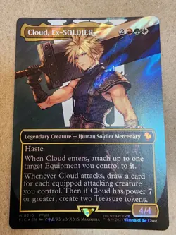 Cloud, Ex-SOLDIER - #210 (Borderless) (Surge Foil) Commander Final Fantasy - Mtg - Image 1
