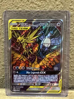 Moltres Zapdos Articuno GX SM210 Stained Glass Promo Tag Team Pokemon TCG - Image 1