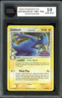 2006 Pokemon EX Holon Phantoms #43 Golduck Reverse Holo KSA 10 Gem Mint - Image 1