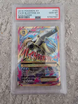 2016 POKEMON XY EVOLUTIONS #102 FULL ART/M BLASTOISE EX PSA 10 - Image 1