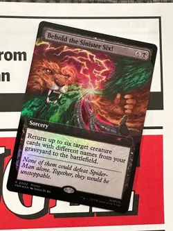 Behold The Sinister Six! PAX West Promo Card Foil MTG Magic Spider-Man w/ extras - Image 1