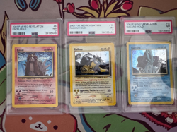 Pokemon Neo Revelation Legendary Dogs Raikou Entei Suicune PSA 7 - Image 1