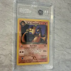 2000 POKEMON TEAM ROCKET #21/82 DARK CHARIZARD NON HOLO TAG 8.5 - Image 1