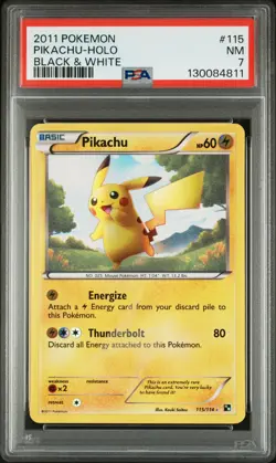 2011 POKEMON BLACK & WHITE PIKACHU #115 SECRET RARE PSA 7 NEAR MINT #130084811 - Image 1