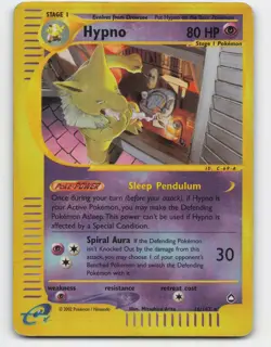 2002 Pokemon, Aquapolis, #16/147 Hypno, Reverse Holo Rare - Image 1
