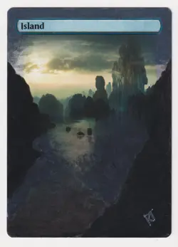 Altered Island MP WOTC MTG Magic Hand Painted Unique Custom Full Art Basic Land! - Image 1