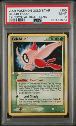 2006 POKEMON EX CRYSTAL GUARDIANS GOLD STAR #100 CELEBI-HOLO PSA 9 - Image 1