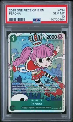 2025 One Piece OP12 Perona PSA 10 GEM SUPER RARE EXTENDED ART #034 - Image 1