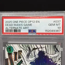 One Piece - Demon Aura Nine Sword Style Dead Man's Game Alt Art OP12-037 PSA 10 - Image 2