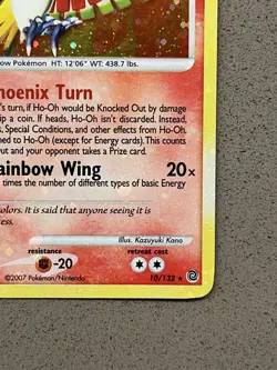 2007 Pokemon Diamond & Pearl Secret Wonders Ho-Oh Holo Bleeding #10/132 - Image 4
