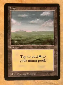 Vintage MTG Beta Plains Lightly Played - Magic the Gathering Beta edition card - Image 1