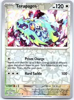 Pokemon TCG Terapagos 161/191 Surging Sparks Reverse Holo Rare Card - Image 1