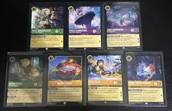 Disney Lorcana DuckTales Theme 7 Card Lot Goldie O'Gilt/Della/Emily/Lena/Violet - Image 1