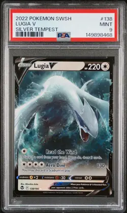 PSA 9 2022 POKEMON SWORD & SHIELD SILVER TEMPEST #138 LUGIA V SILVER TEMPEST - Image 1